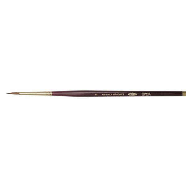 koh I noor 9935 Round Brush, Kolinsky, Gold, Size 2