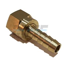 EDGE INDUSTRIAL 5/16" Hose ID to 3/8" 37° JIC Female Flare Brass Swivel Connector Fuel/AIR/Water/Oil/Gas/WOG (Qty 01)