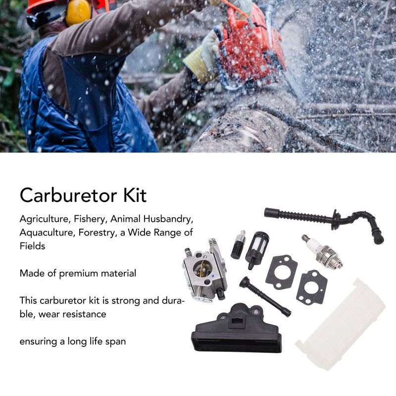 Carburetor Kit Strong Sparking Plug Air Filter Fuel Line Strainer