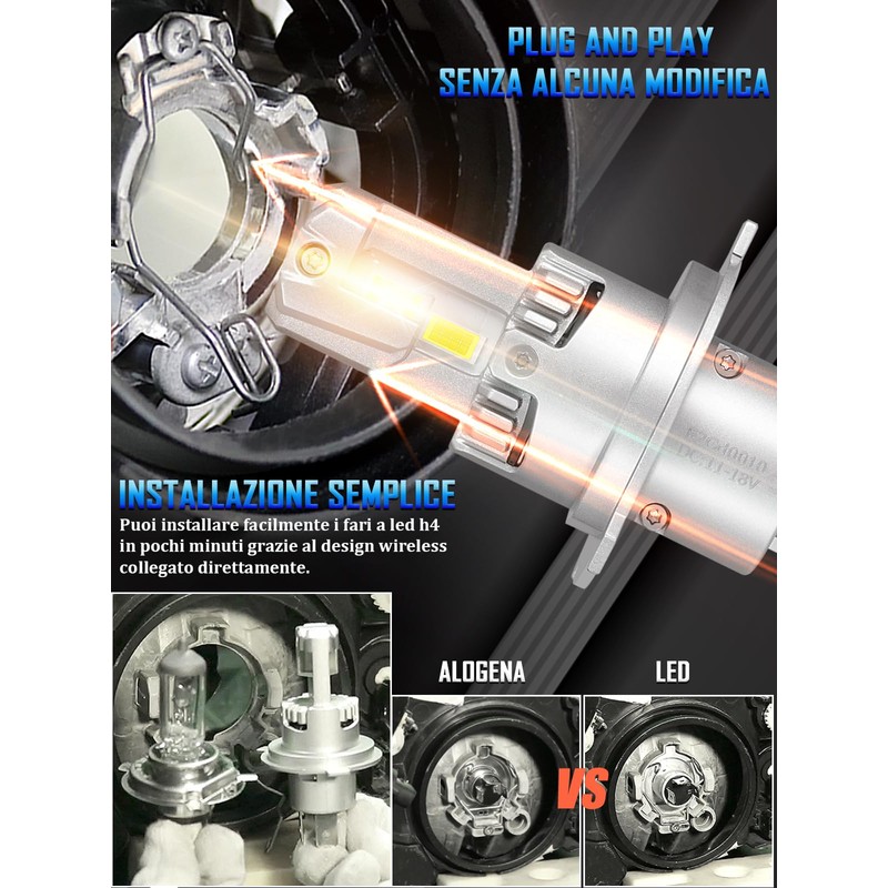 XELORD H4 70W 6500K LED Bulb