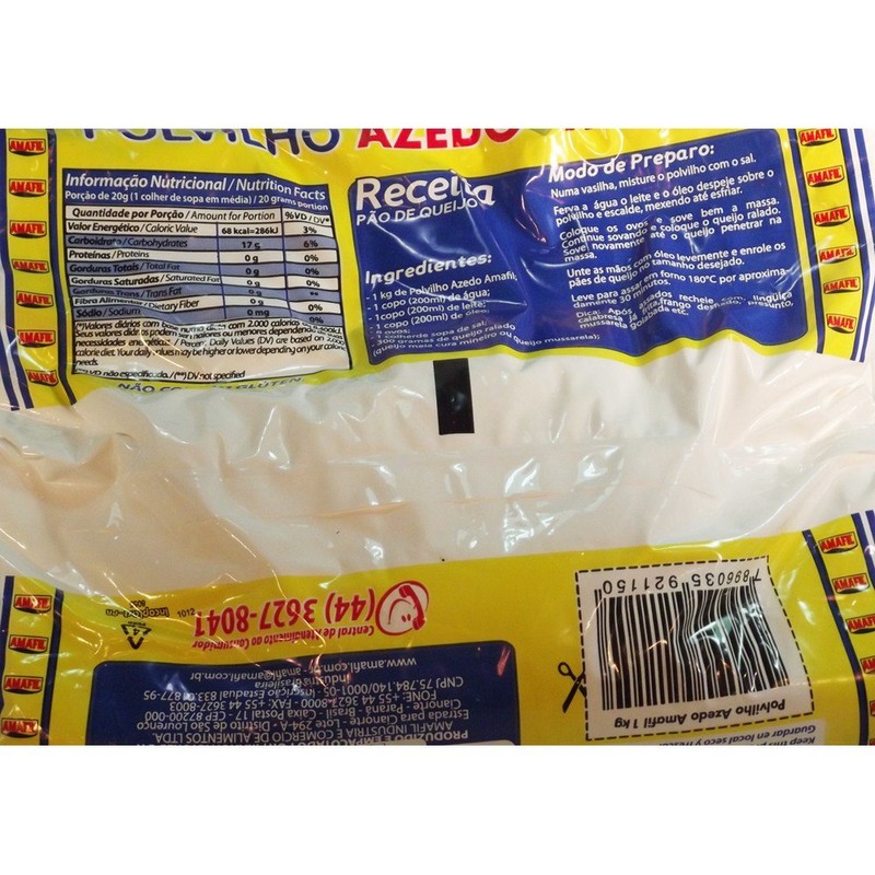 1 Pack Sour Manioc Starch Amafil- 35.2 oz | Polvilho
