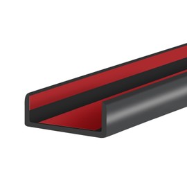 Rubber Edge Trim, 1-3/4 inches Self-Adhesive U Channel Edge Protector for Woods, Flexible U Shaped Peel and Stick Edge Banding, Edge Guard, Fit 1.75"(44mm), 20Ft, Black