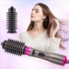 2-in-1 Rotating Hot & Cold Air Hair Dryer Brush Set – Automatic Styling Brush with Interchangeable Heads, Hair Volumizing & Smoothing Tool for Women