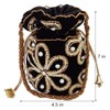 Purpledip Chenille Potli Bag (Clutch, Drawstring Purse): Intricate Bead Work
