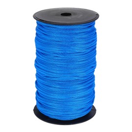 MECCANIXITY 3/16 Inch Polypropylene Rope Braided Ropes, 328ft Nylon Rope Hollow Utility Cord for Clothesline, Camping, Hiking, Outdoor, Navy Blue