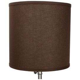 FenchelShades.com 12" Top Diameter x 12" Bottom Diameter 12" Height Cylinder Drum Lampshade USA Made (Coffee)