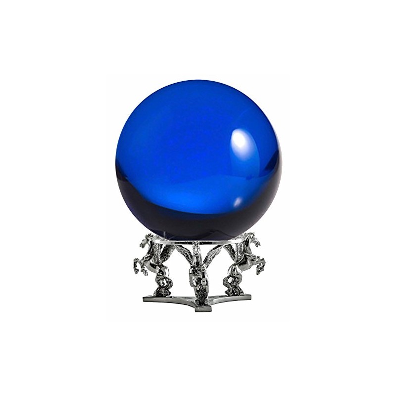 Amlong Crystal Blue Crystal Ball 130mm (5 inch) Including Silver