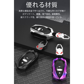 LETINGFAR Key Case for Subaru Smart Key Case Key Cover Alloy 3 Button Key Holder for Subaru G4 WRX S4 STI XV Outback Forester BRZ, red purple