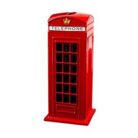 London Red Telephone Box Money Coins Bank Made of Die Cast Metal 15 cm tall