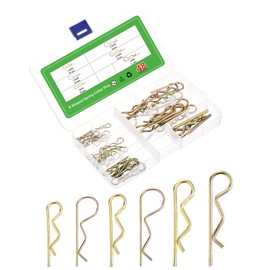 sourcing map 48Pcs 6 Sizes Zinc-Plated Carbon Steel R Shaped Spring Cotter Pins Set, R Clips Cotter Pin Spring Fastener for Household Appliances, Car Mechanics Repair (Colored)