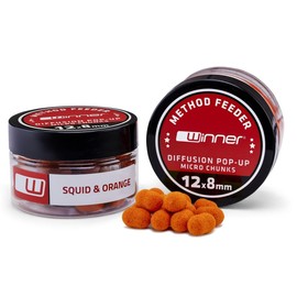 Tandem Baits Methood Feeder MF Diffusion Micro Boilies 20 g 8 mm Squid & Orange Carp Bait Carp Fishing Without Effort Bait for Large Fish Fishing Carp Accessories for Professionals and Hobby Anglers