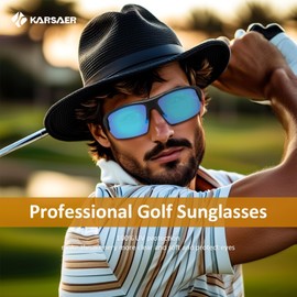 Karsaer 3 Pcs Golf Sunglasses-for-Men-Women Sport Glasses Running Cycling Fishing UV400 Protection
