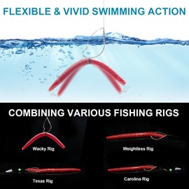 UNYLE 30 Pack Weedless Fishing Hooks Wacky Rig Hooks, Carbon Steel Bass Fishing Hooks with Weedless Guard for The Wacky Rig & Neko Rig Worm Lure Baits 3/0