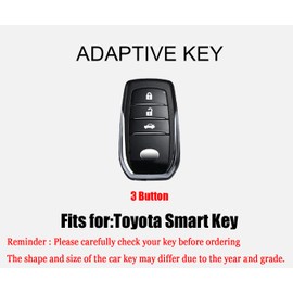 HIBEYO Key Fob Cover for Toyota Corolla RAV4 Camry GX FJ150 Prius Yaris Land Cruiser Highlander LX RX NX Hilux Previa Aygo Prado Levin Key Keychains Smart Key Case for Toyota Accessoreis-Pink