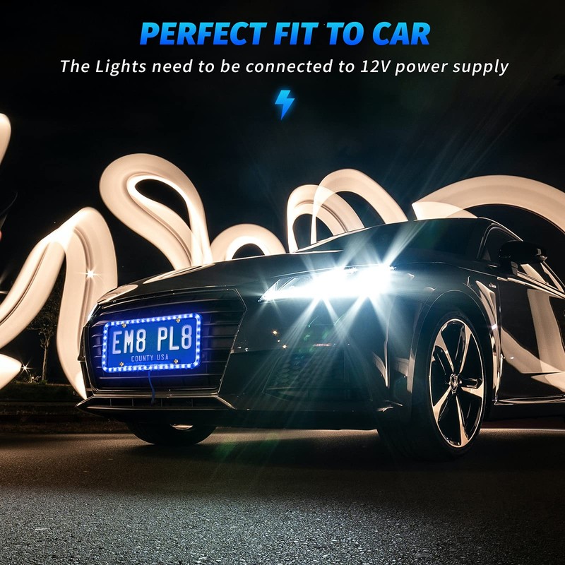 eing License Plate Frame Auto 12 V 54 LED Color