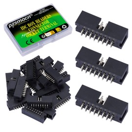 Pzsmocn 20 Pieces IDC 2 * 8 Double Row 2.54 mm Pitch JTAG ISP 16-Pin Straight Pin in-line Box Header Connector Adapter Cable Male Socket Terminal for PCB Electronic Equipment Projects.