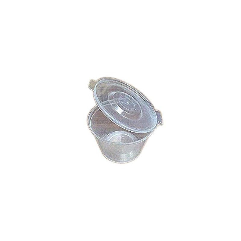 Plastic 100 ml Hinged Lid Deli Pot or Sauce Pot,