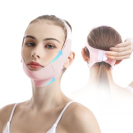 Chin Strap for Sleeping,Reusable V Line Lifting Chin Strap,Jaw Strap,Chin Strap for Double Chin,Jaw Exerciser (Pink-1pcs)