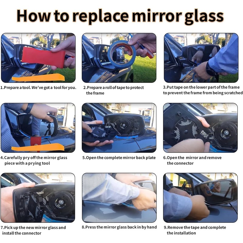 Lqito Right Passenger Side Mirror Glass Compatible with 2019-2024 Chevy
