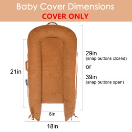 Corduroy Baby Nest Cover for Dockatot Deluxe+ Docks | MEXXI Hypoallergenic Cotton Newborn Lounger Cover | (Cover Only) (Brown)