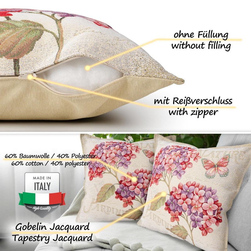 ANRO Cushion Cover Decorative Cushion Sofa Cushion Cover Tapestry Hydrangea