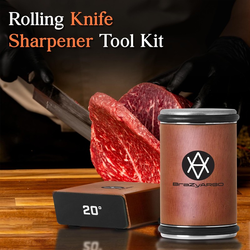 Rolling Knife Sharpener – Kitchen Knife Sharpener with Diamond Grinding