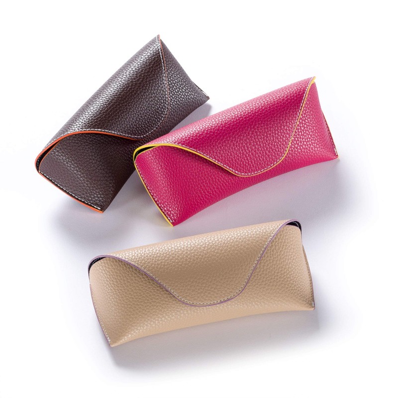 FEFI - Large Colourful Glasses Case - Sunglasses Case, raspberry