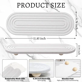 Instant Dry Sink Caddy Organizer, Fast Drying Sink Caddy, Kitchen Sink Organizer, Water Absorbing Stone Sponge Holder for Kitchen and Bathroom Countertop with Natural Loofah and Wooden Feet