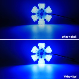 Partsam 2Pcs Ultra-Thin Hex Style Dual Function Interior 54 LED Air Breather Light 4.8" Decorative Air Cleaner Lamp for Peterbilt Kenworth Freightliner Trucks, Trailers, RV IP67 10-30V (Blue)