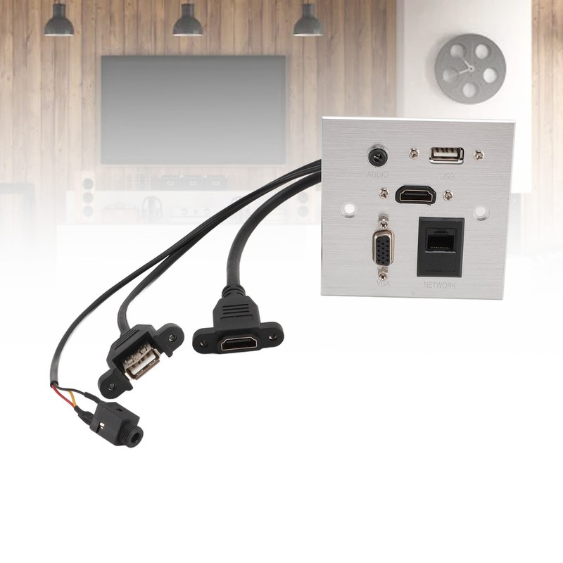 Multimedia Socket Aluminum Alloy USB HD VGA 3.5MM Sound RJ45