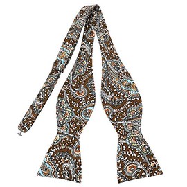 PenSee Mens Cotton Bowtie Paisley Patterned Floral Print Self Bow Ties for Formal/Casual