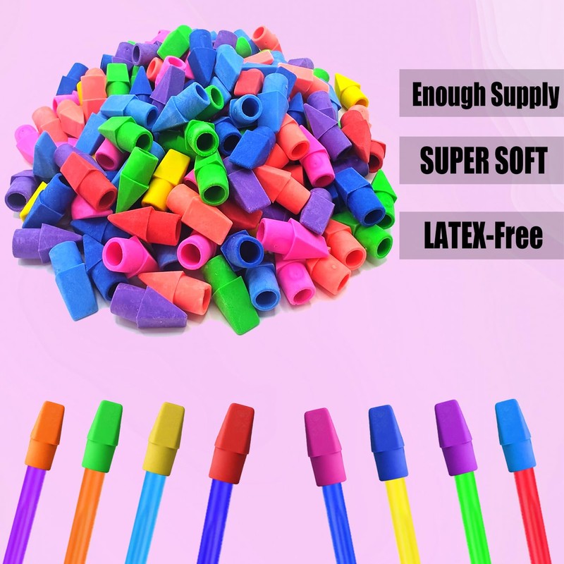 Pencil Top Eraser,150 Pack 8-Color Cap Erasers for Pencil Toppers