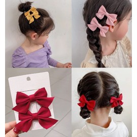 2pcs Hair Bows Alligator Clips Barrettes,Alligator Hair Clips Hair Accessories Bowknot Barrette Small Non-slip Bow Hair Clips Cute Ponytail Barrettes for Teens Women Wear Clips(Yellow)