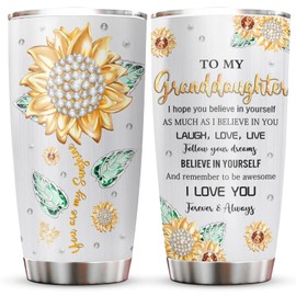 Muilzon Granddaughter Gifts from Grandma/Grandpa Tumblers 20oz, Great Granddaughter Gifts, Gifts for Granddaughter, Best Gift Ideas for Granddaughter