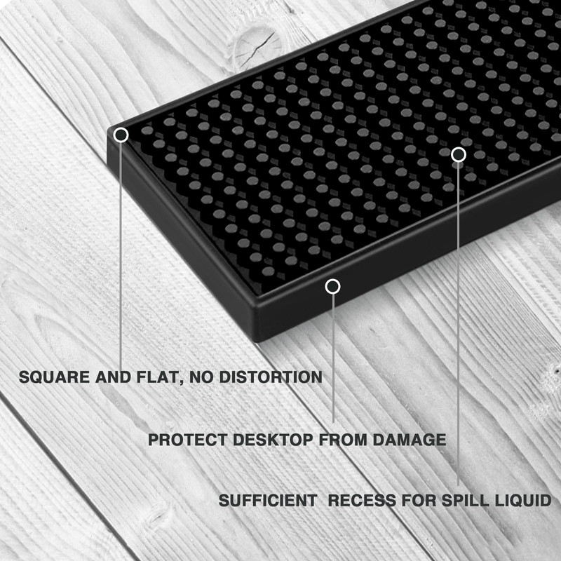 BARsics 17.5x3.5 inches Long PVC Bar Rail Mat Non-Slip Serving