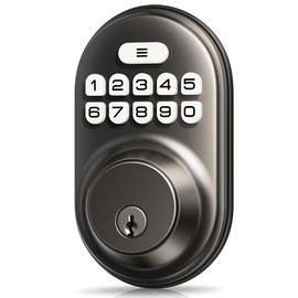 Veise Keyless Entry Door Lock, Electronic Keypad Deadbolt, Keyed Entry, Auto Lock, Anti-Peeking Password, Back Lit & Easy Installation Design, Matte Black