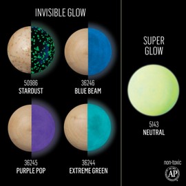 FolkArt Glow-in-The-Dark Ultimate Acrylic Paint Kit, 8 Piece Set Including 3 Premium Flat Brushes