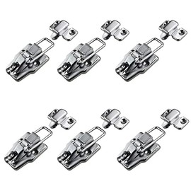 Retro Silver Style Box Toggle Latch Antique Metal Duckbilled Hasp Latch Catch with Padlock Hole for Jewelry Box Cabinet Small Wooden Case Ordinary Box Crafts, 6Pcs