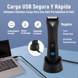 Rasuradora eléctrica para hombre, Afeitadora Eléctrica con 4 Peine Límite, pantalla LED Cortadora de Pelo Precisión Impermeable, Recortador todo en uno para cara, cabello y cuerpo