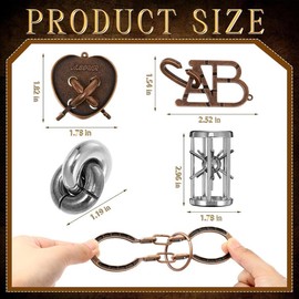 Metal Brain Teaser Puzzles 24 Pack - Assortment of Difficult Logic Tests, Iq Tests, and Brain Games for Adults - Style: Novelty