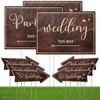 9-Piece Wedding This Way Sign Kit, Double-Sided Wooden Wedding Direction
