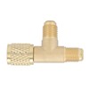Quick Coupler Tee Adapter Brass Valve Core 1/4in SAE R22