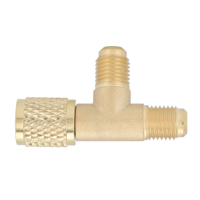 Quick Coupler Tee Adapter Brass Valve Core 1/4in SAE R22