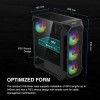GAMDIAS ATX Mid Tower Gaming Computer PC Case Tempered Glass,