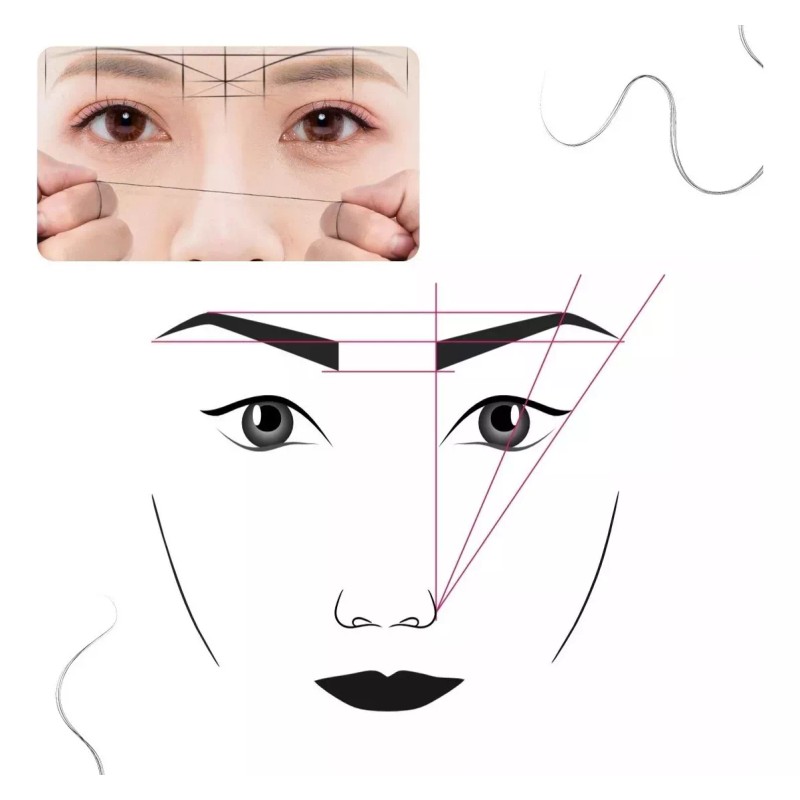 Mafab 2 Piezas Hilo Entintado Diseño Ceja Microblading Maquillaje