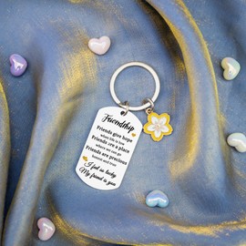 Lelekdo Valentines Day Gifts for Friends Friendship Gifts for Women Ture Friendship Gift for Women Bestie Soul Sister Unique Gifts for Women Long Distance Best Friend Keychain Cut Flower Keychain