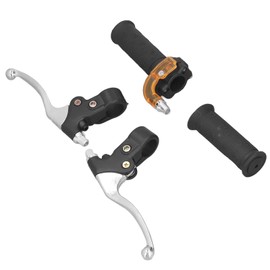 Brake Lever Throttle Grip Set, 22 mm Non-Slip Left Right Rotating Throttle Grip Grips Motorcycle Speed Rotary Lever Brake Handle Throttle Grip Black Brake Lever Grips Set for 47cc 49cc 2-Stroke Dirt