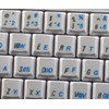 Romanian Keyboard Stickers with Blue Lettering ON Transparent Background