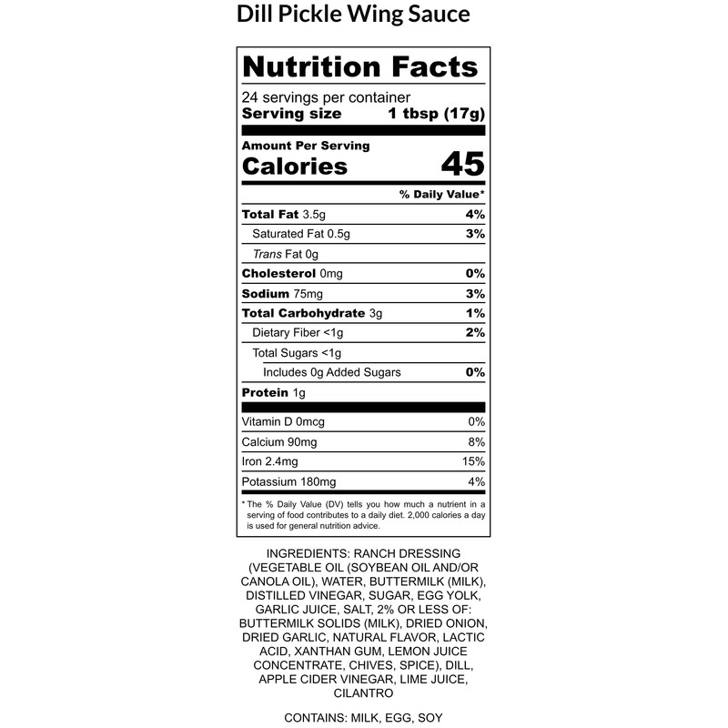 Premium | Dill Pickle Chicken Wing Dipping Sauce | Crafted