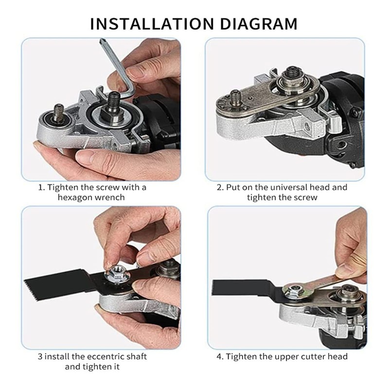 Angle Grinder Oscillating Adapter, Universal Head Adapter Metal Complete Angle